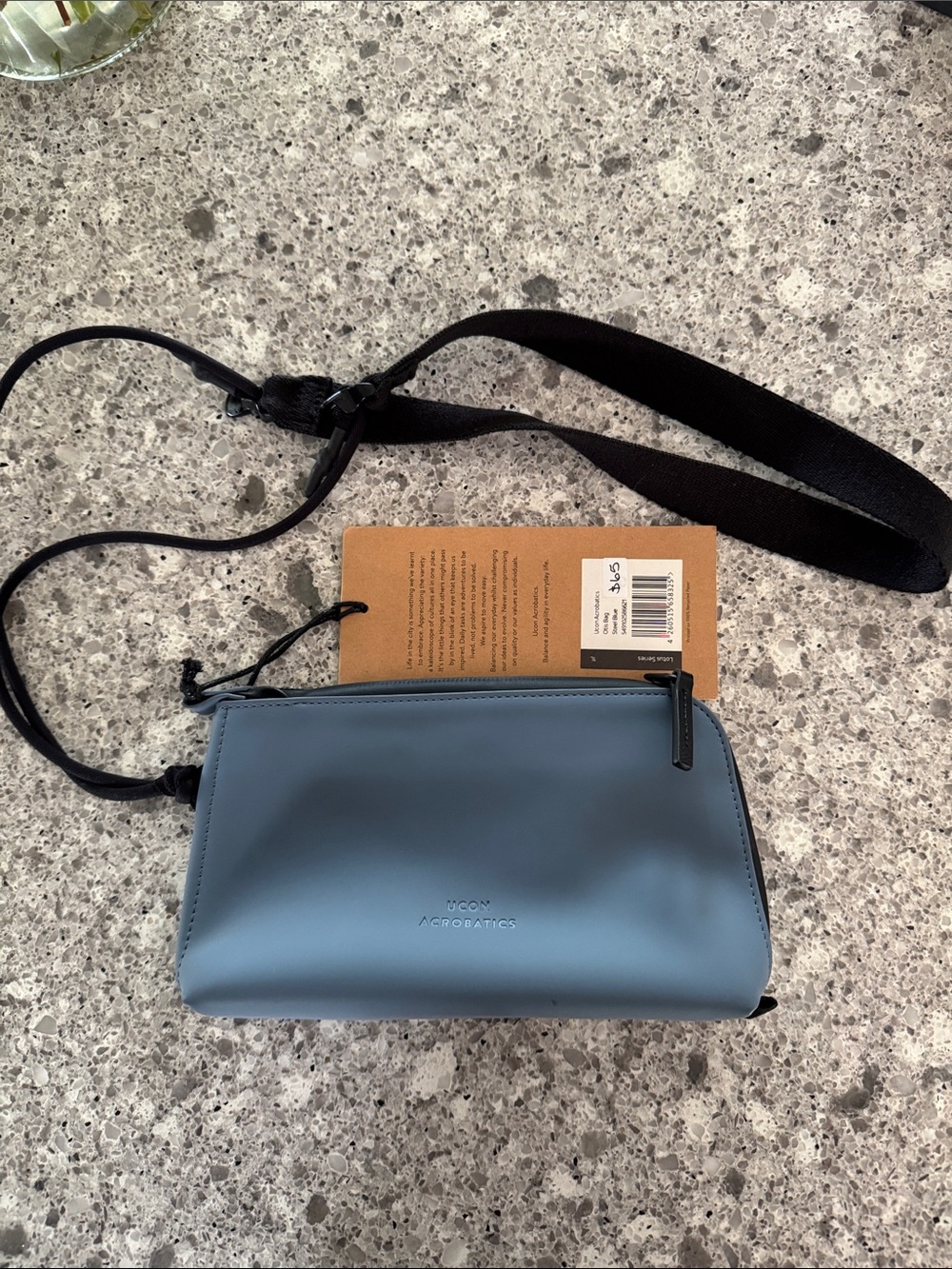 Blue Crossbody Bag - Minimal Leather Shoulder Purse